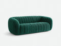 Zweisitzer Sofa mit Rundpolsterung - Cordstoff - 190 x 98 x 76 cm - Dunkelgrün - Bodennahe Form im modernen Design