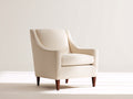 Sessel aus Strukturstoff und Massivholz 82 x 86 x 91 cm Creme Dunkelbraun für Wohnzimmer - Gepolstertes klassisch modernes Design