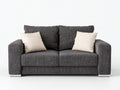 Zweisitzer Sofa mit breiten Armlehnen - Strukturstoff und Metallfüße - 190 x 96 x 88 cm - Anthrazit - Gepolstertes Sofa im modernen Design