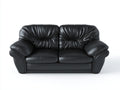 Zweisitzer Sofa aus Kunstleder und Holzwerkstoff 190 x 96 x 90 cm Schwarz für Wohnzimmer - Gepolstertes klassisches Komfortdesign