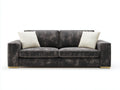Zweisitzer Sofa aus Strukturstoff 220 x 95 x 84 cm - Dunkelgrau - Gepolstertes Design mit breiten Armlehnen