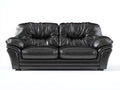 Zweisitzer Sofa aus Kunstleder 198 x 96 x 92 cm - Schwarz - Gepolstertes klassisches Design für Wohnzimmer
